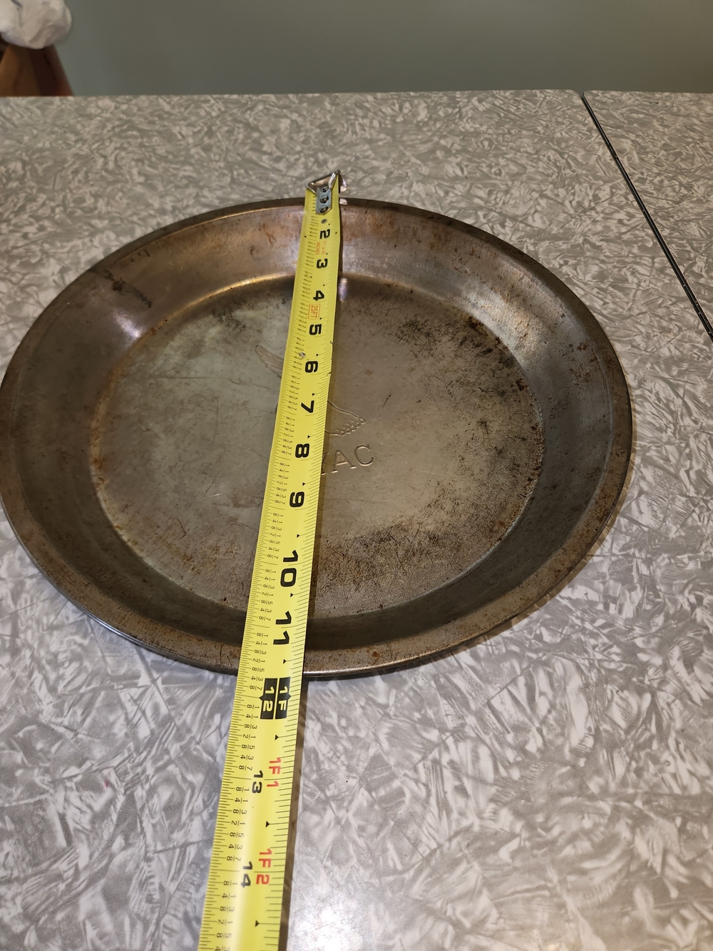 Vintage New York Athletic Club Pie Pan Baking Pan - Unbranded Pewter Tone